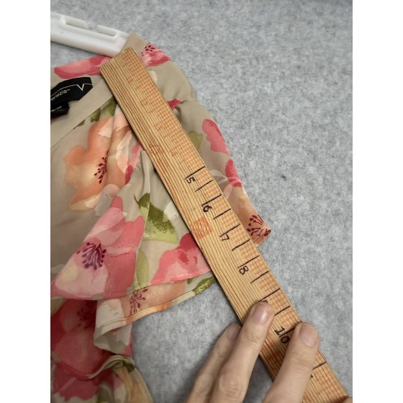 Lane Bryant Silk Skirt Top Set Womens 2X Beige Pink Floral Lace 2 Piece Outfit - Picture 6 of 16